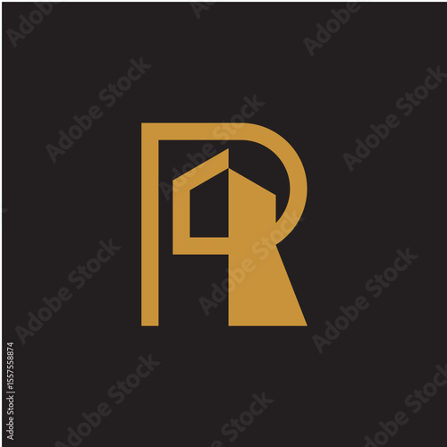 Abstract Gold and Black Logo for Real Estate and Property Business