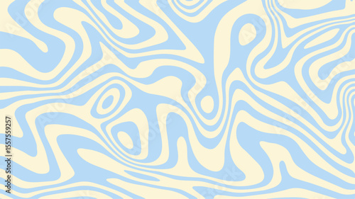 Abstract background pattern with pastel blue waves on light cream background. Vector design