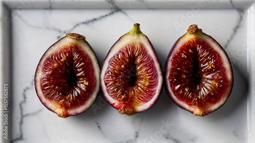 Fresh Figs on Marble Surface