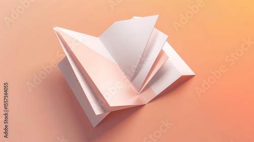 Abstract paper sculpture with soft color tones.