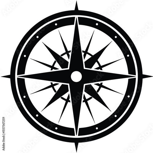 Compass Navigation Silhouette Icon