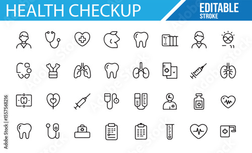Medical Tools and Checkup Icons for Doctors, Nurses, and Clinics