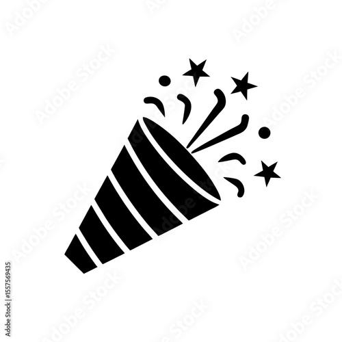party popper icon vector flat and clean look