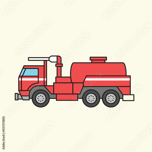 Powerful Fire Truck Emergency Response Vehicle Illustration