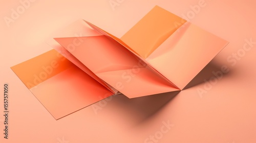 Abstract paper design in soft peach hues.