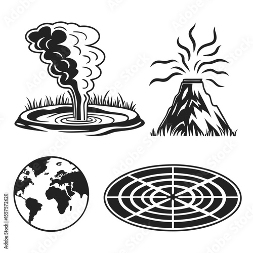 Geothermal Energy Icons