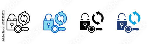 Reset Password icon Multi Style Vector Illustration
