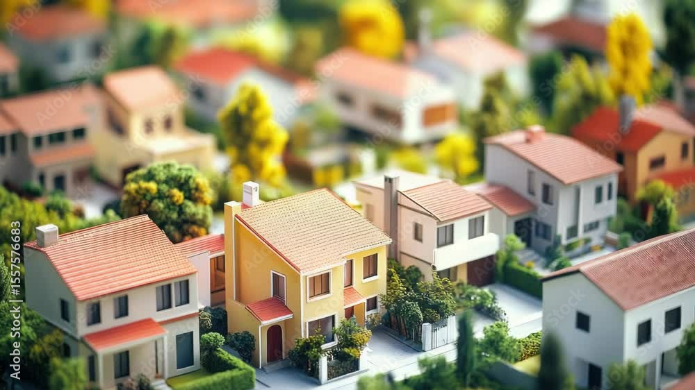 Aerial view of neatly arranged houses in a residential neighborhood. Aerial view of neatly arranged houses in a residential neighborhood.