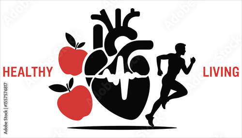 Healthy Lifestyle Heart Fitness Running Apple
