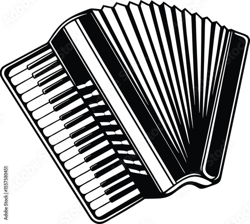 Keys Set Of Silhouette Vector ,accordion vector illustration, classic, template, design element, black and white