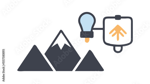 camping icons on white background