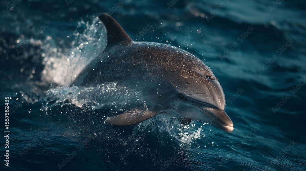 Obraz premium Dolphin leaping from the sea