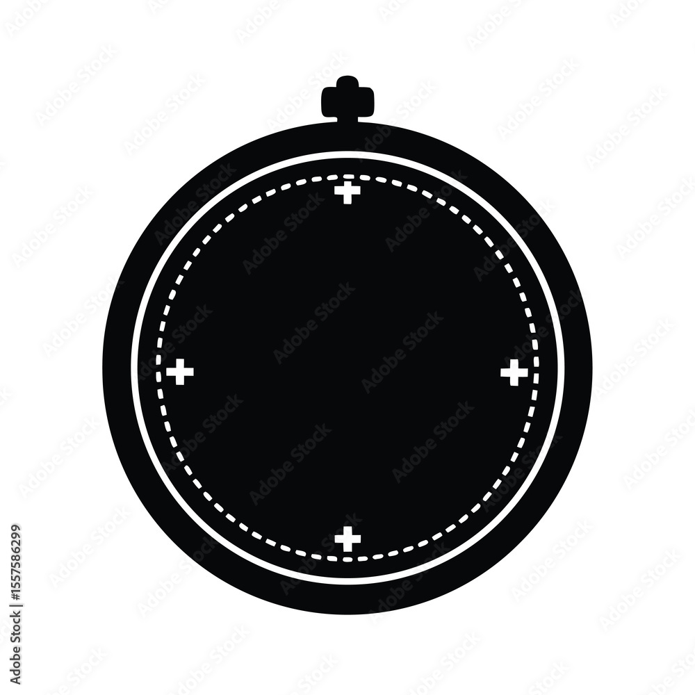 Fototapeta premium Pocket Watch Icon Black Silhouette