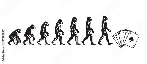 Evolution of poker the advancement from ape to gambler concept art