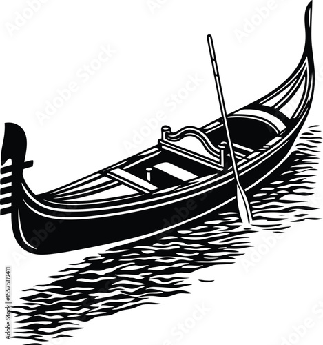 a gondola glides along the canal at sunset, a timeless scene of romantic travel, dream, escape, post card, view