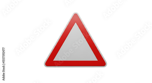 Free Download Blank warning triangle road sign with red border isolated on transparent background - GFXLoad