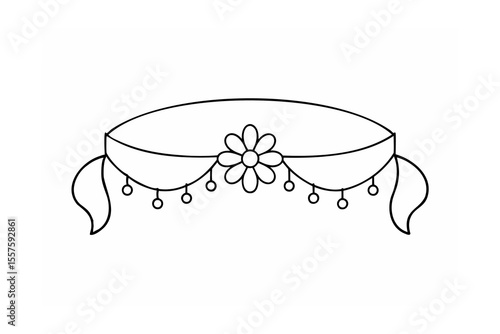 Decorative floral headpiece with hanging ornaments