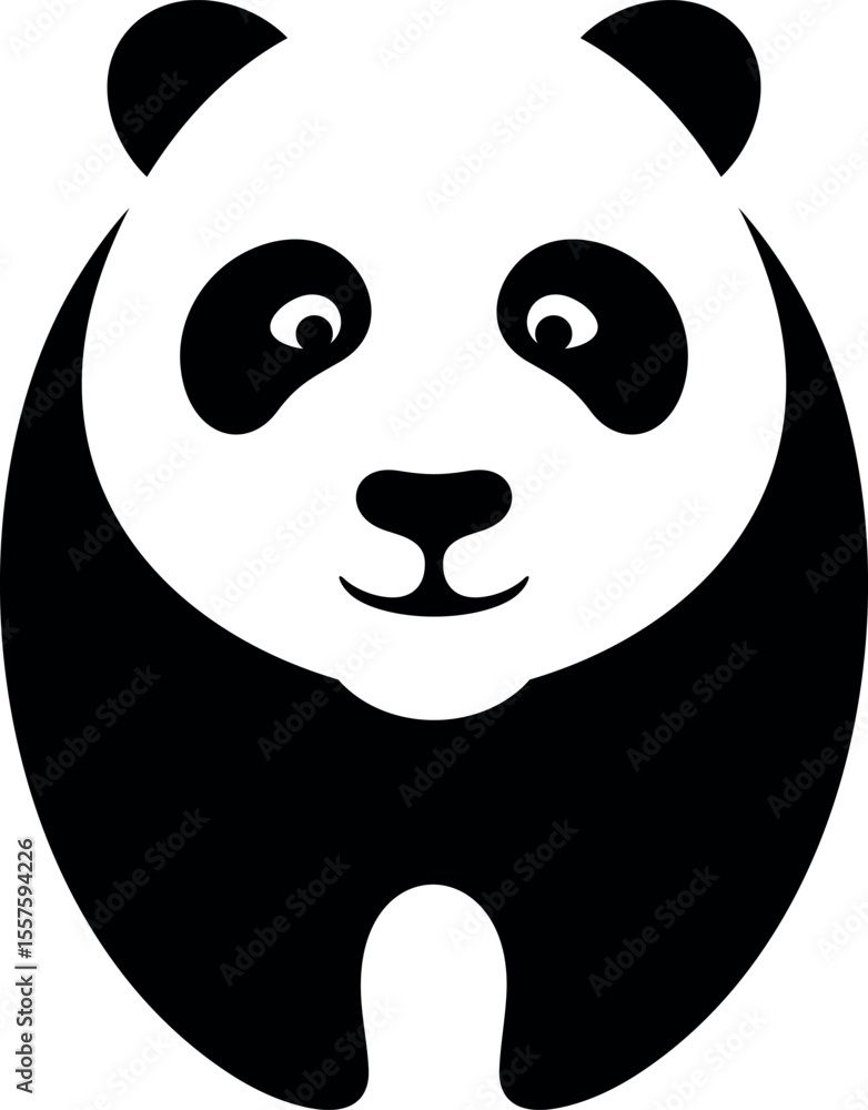 Obraz premium Panda logo. Isolated panda on white background