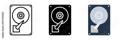 Hard Drive icon set. for mobile concept and web design on white background. vector illustration
