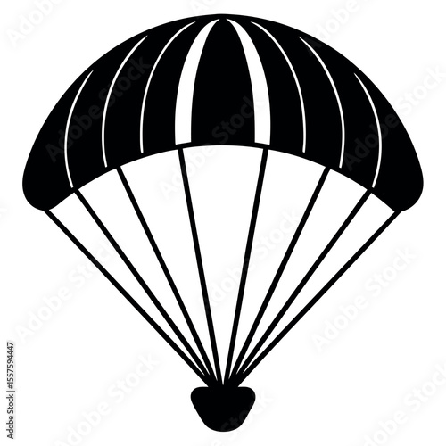 Stylized outline paragliding icon for graphic design projects