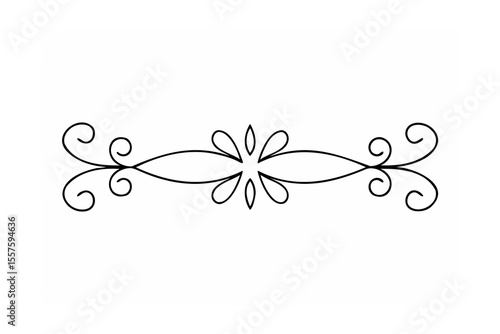 Black floral flourish divider decorative ornate