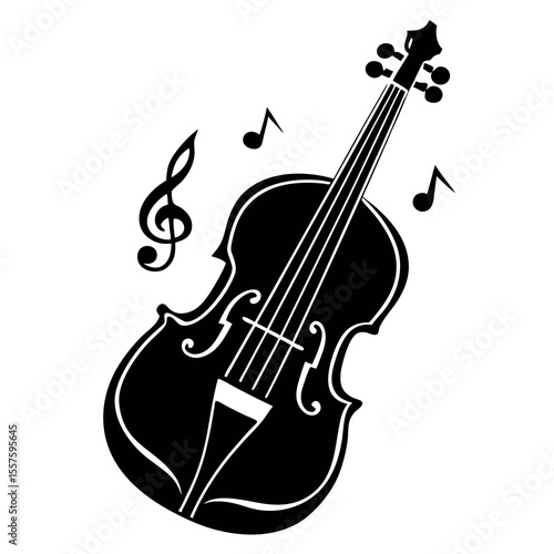 Musical rosin icon silhouette for string instruments and performance