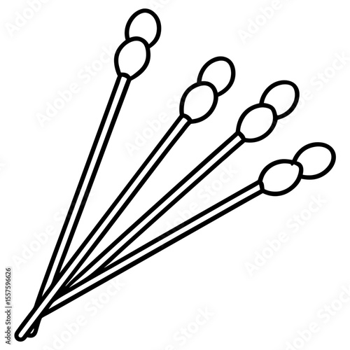Minimal Cotton Swabs Vector Illustration