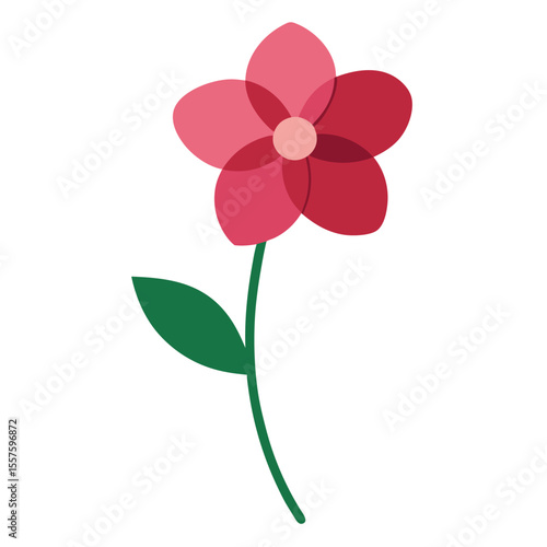 Single dittany flower vector art icon with white background