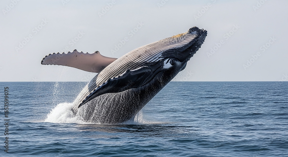 Fototapeta premium whale jumping in the water