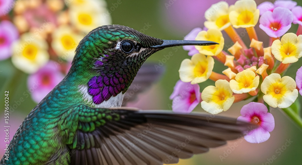 Obraz premium hummingbird feeding on flower