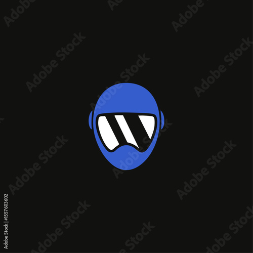 Helmet icon logo flat vector design