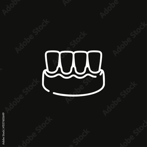 Teeth gum icon logo flat vector design