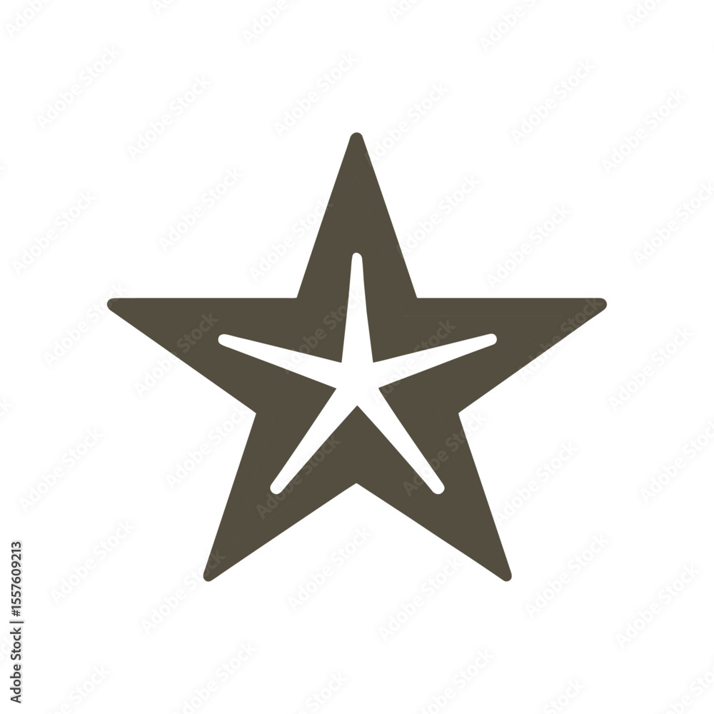 Obraz premium Simple star icon in a neutral tone, representing creativity and achievement in design projects