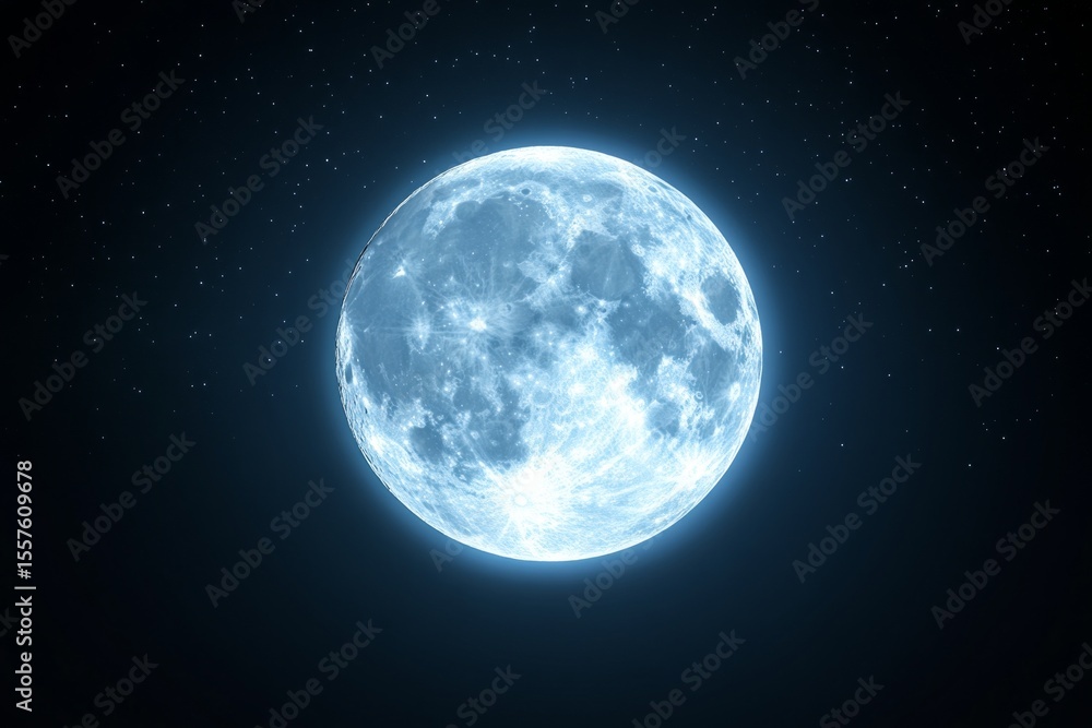 Full Moon in a Starry Night Sky Full Moon in a Starry Night Sky