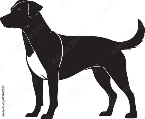 Dog silhouette illustration vector .