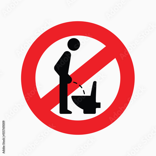 No Urinating Sign: A simple yet direct graphic illustrates a prohibition against urinating in a given area, offering a clear and concise message about conduct and regulations.