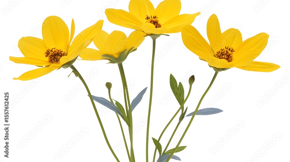 Obraz premium Vibrant Yellow Flowers Bouquet Still Life Photography