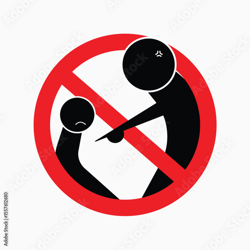 Stop Harassment Sign: A clear illustration of anti-bullying concept, conveying the serious message of preventing harassment with stark simplicity.