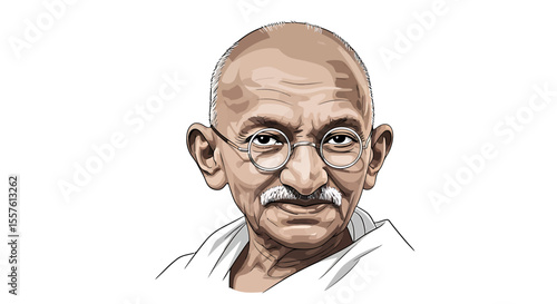 Mahatma gandhi portrait illustration
