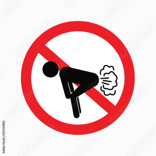Farting Prohibited Sign: A humorous and straightforward sign, vividly communicating a prohibition on flatulence, perfect for adding a touch of wit and clarity to safety or behavioral guidelines.