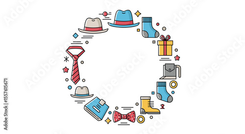 Dapper Gentleman's Accessories arranged in a circular composition depicting style and fashion