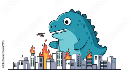 Chibi Kaiju Causing City Wide Destruction and Mayhem