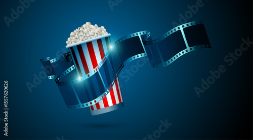 spettacolo, pop corn, video, cinema, grafica, pellicola film, bobina
