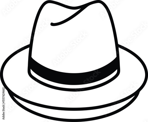 Classic Fedora Hat Illustration Elegant Headwear Design