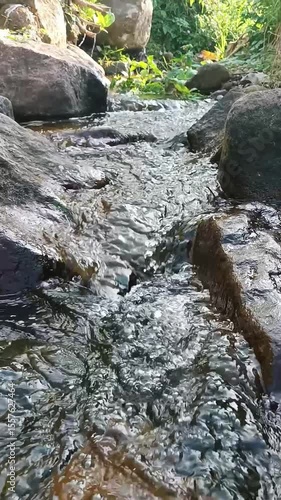 the sound of clear water in a small river