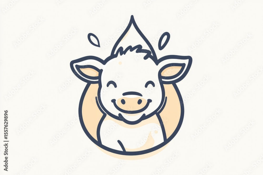 Fototapeta premium Dairy Smile – Milkmark Branding Icon