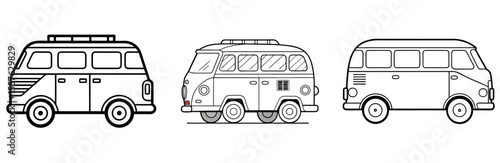 Van Icon - Outline, Minimalist, Line Art Vehicle Symbol