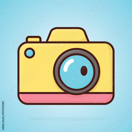 Cute cartoon camera icon