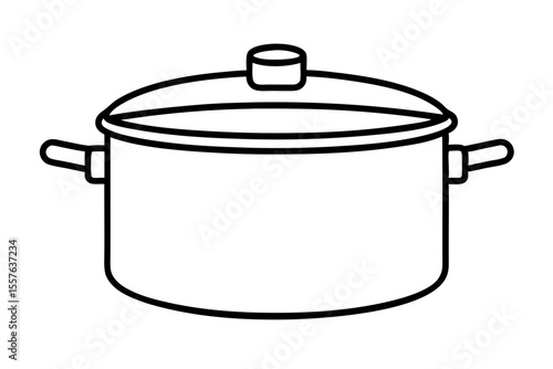 Outline drawing of a cooking pot vector illustration ready for design projects