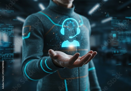Futuristic Customer Support Campaign Background